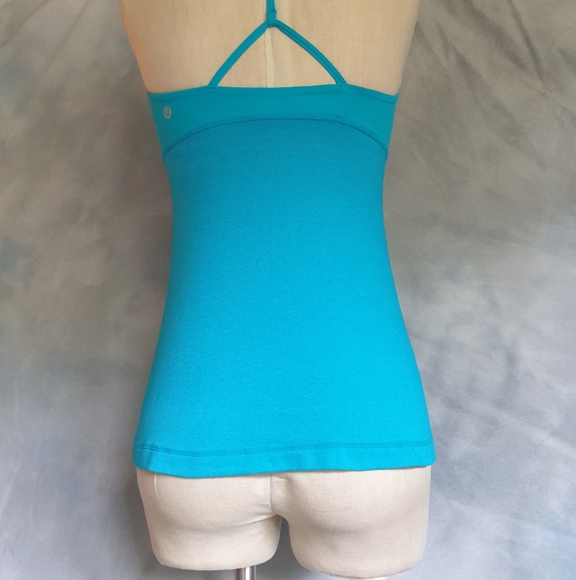 Lululemon Pranayama Surge Aqua Blue Racerback Active Tank-Top Twist Front Sz 6 - Picture 6 of 16
